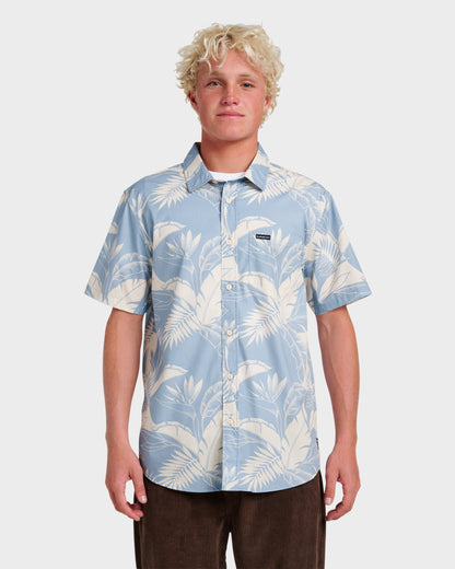 Kahanu Classic Short Sleeve Shirt - Ashley Blue - Quick Silver