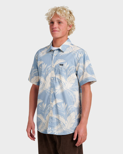 Kahanu Classic Short Sleeve Shirt - Ashley Blue - Quick Silver