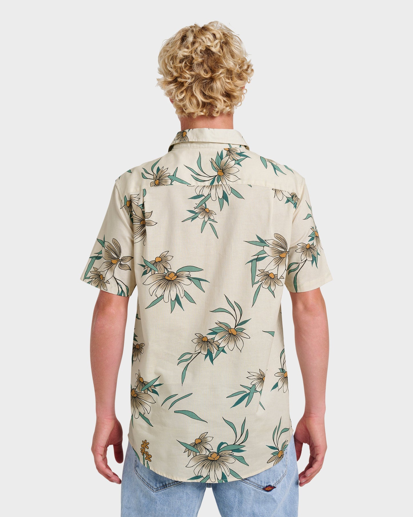 Costal Flora Classic Short Sleeve Shirt - Moonstruck - Quick Silver