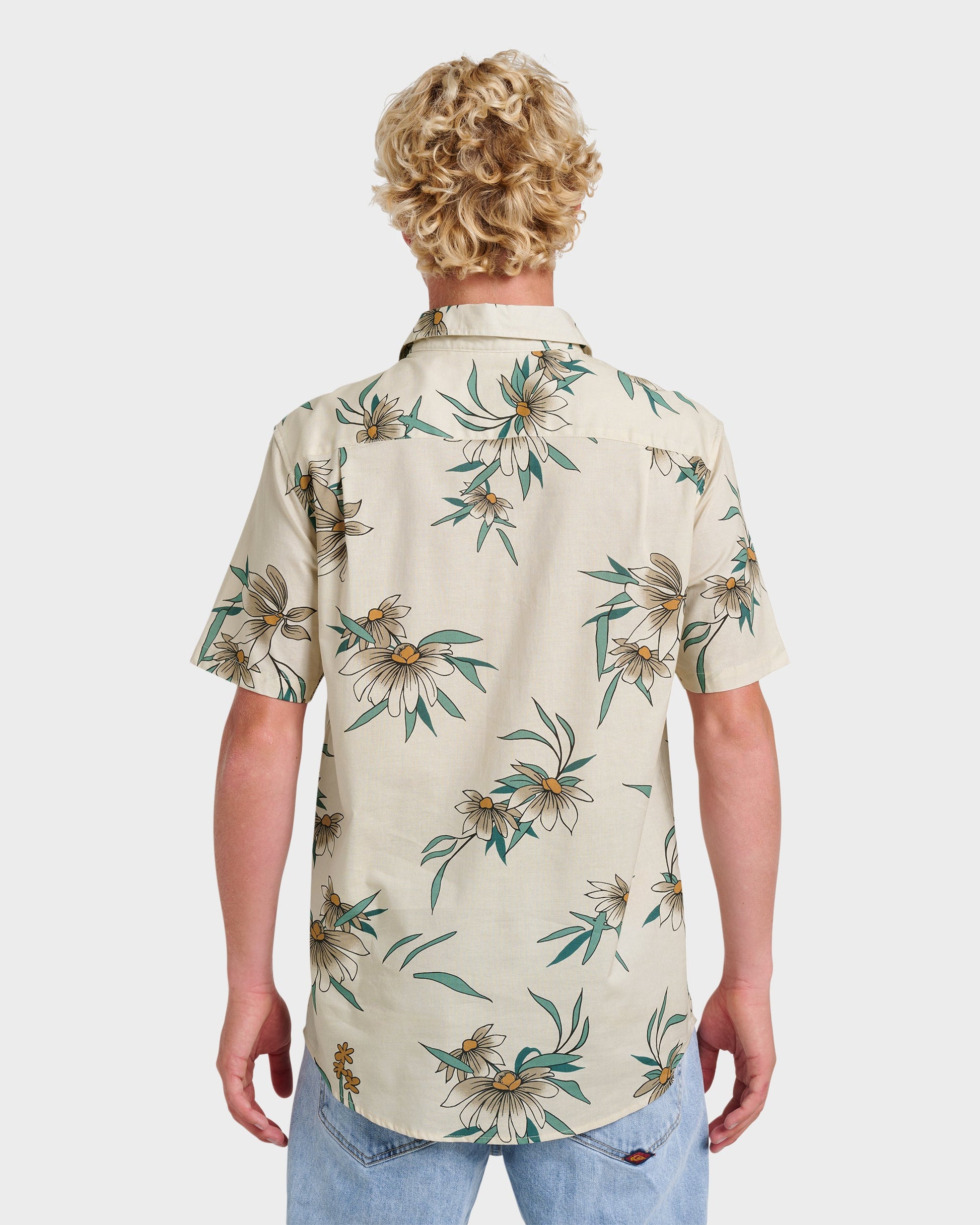 Costal Flora Classic Short Sleeve Shirt - Moonstruck - Quick Silver