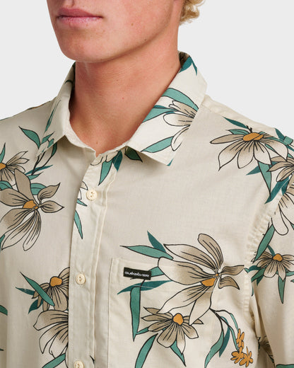 Costal Flora Classic Short Sleeve Shirt - Moonstruck - Quick Silver