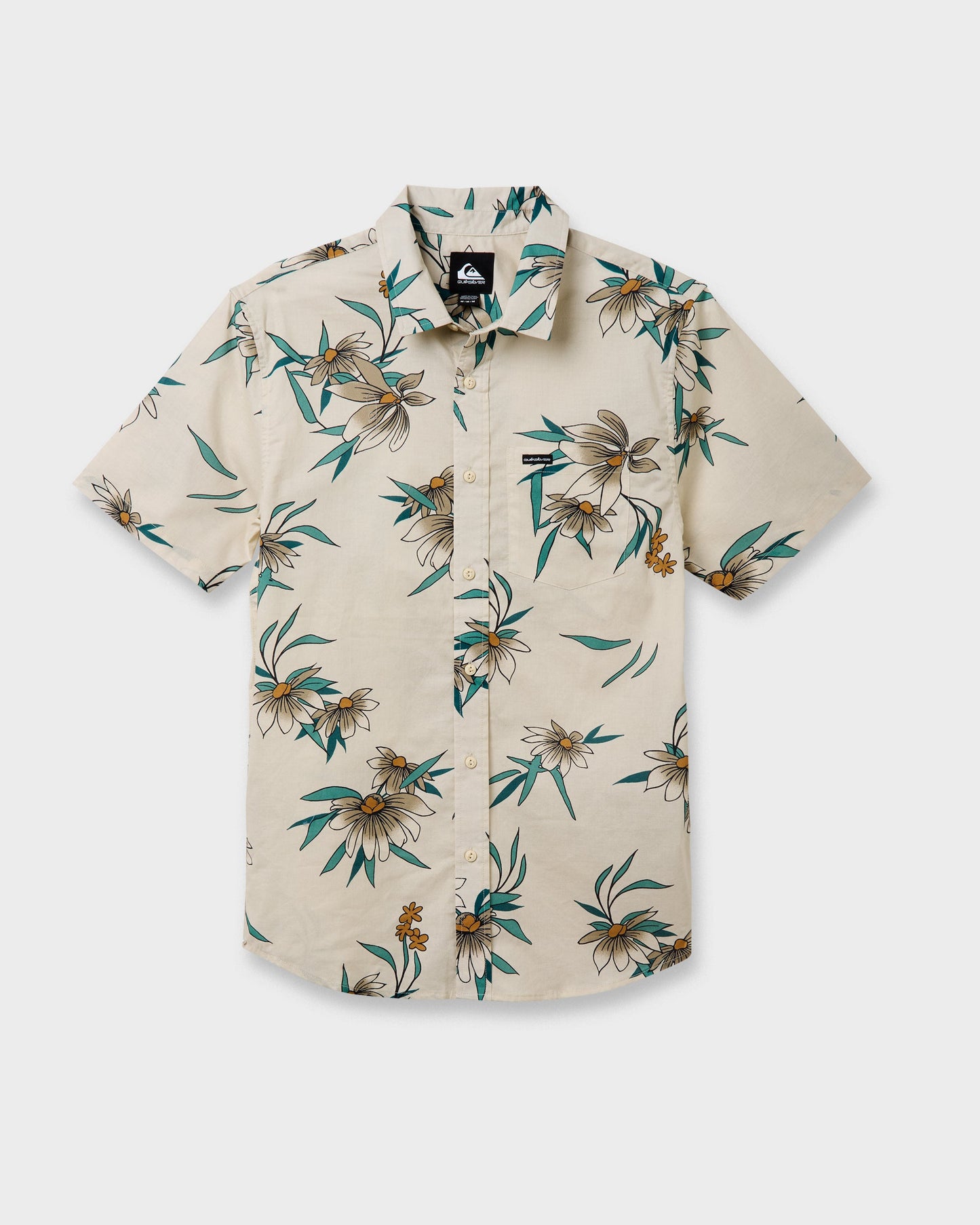 Costal Flora Classic Short Sleeve Shirt - Moonstruck - Quick Silver