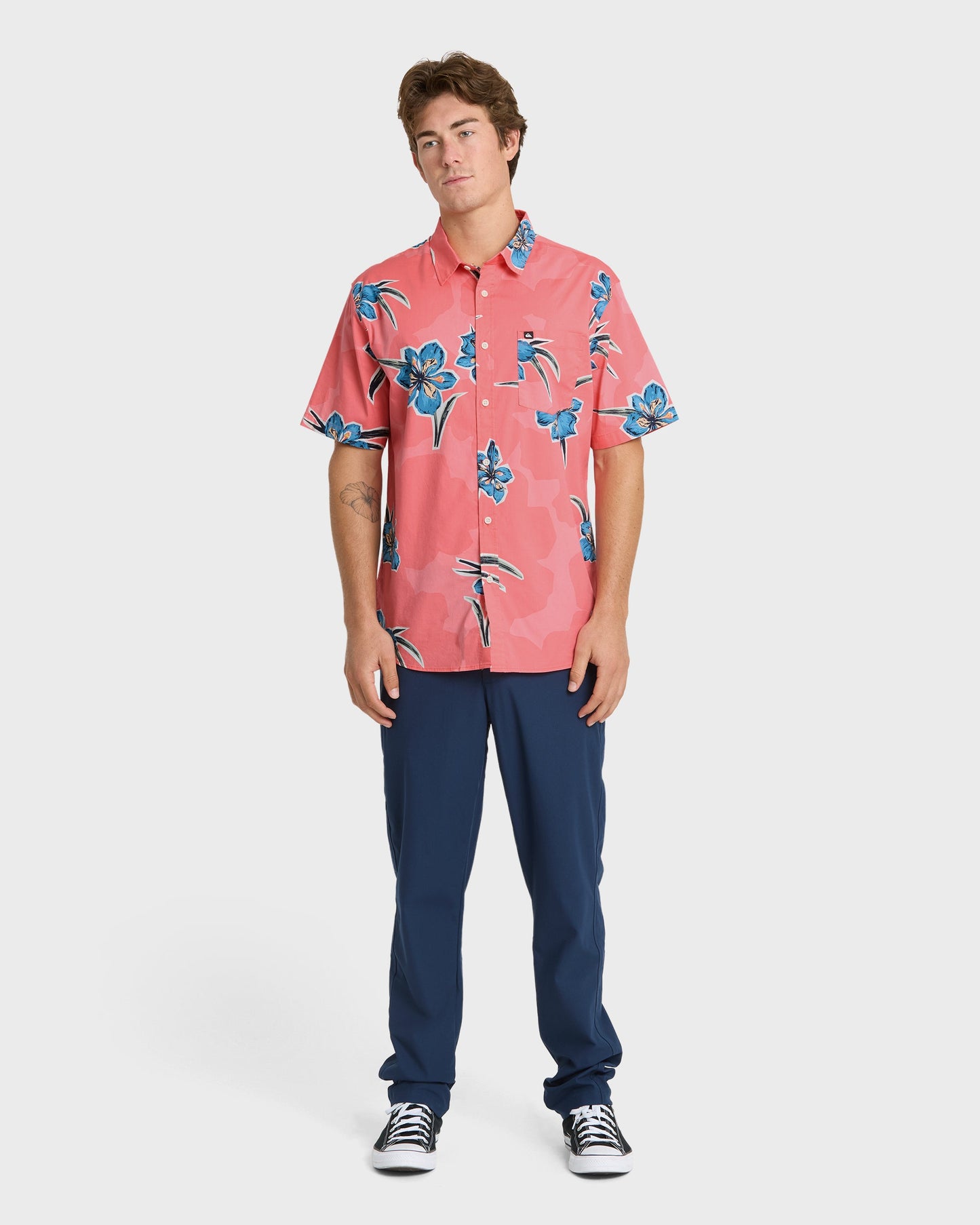 Apero Organic Classics Short Sleeve Shirt - Strawberry Print - Quick Silver