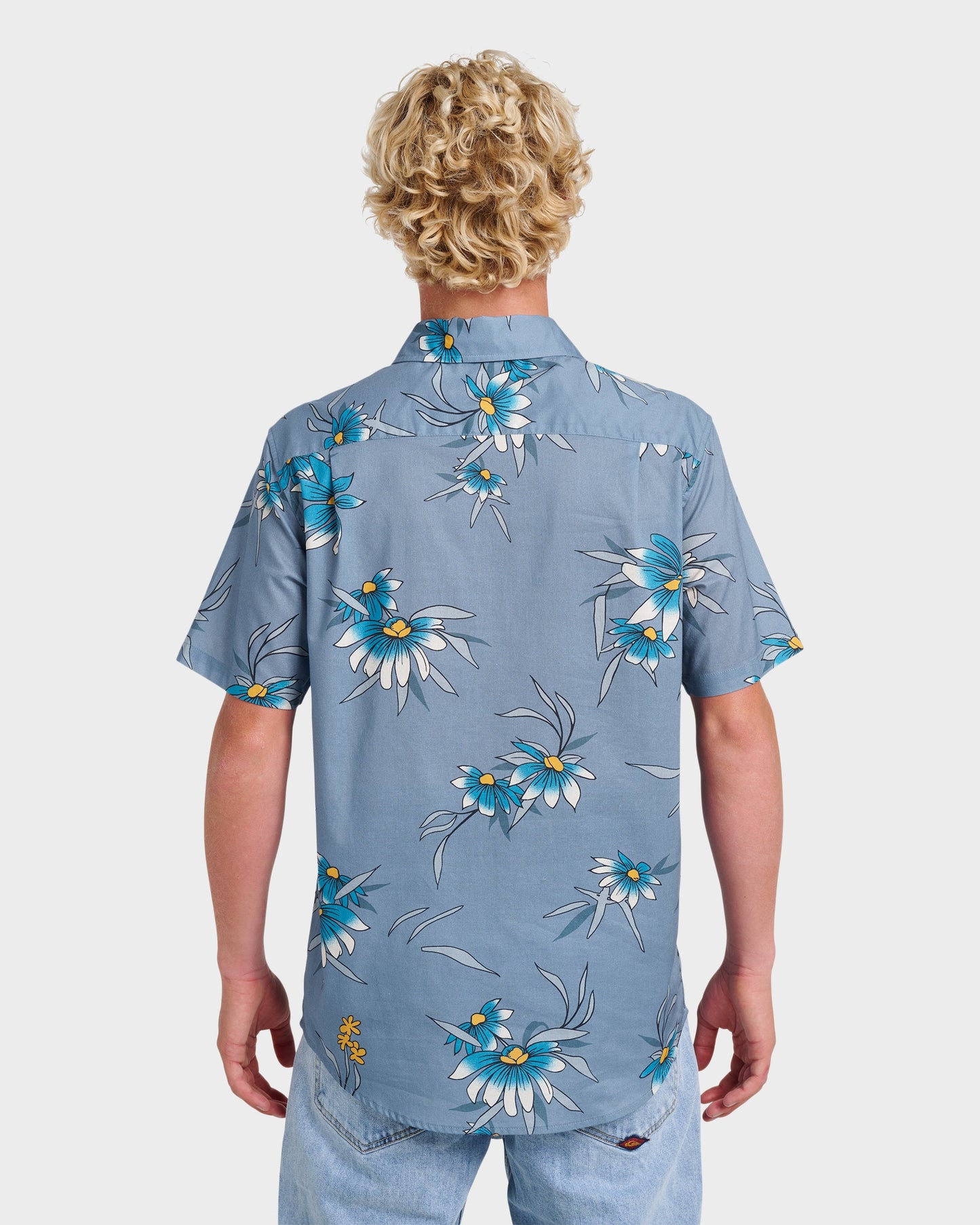Costal Flora Classic Short Sleeve Shirt - Coronet Blue - Quick Silver
