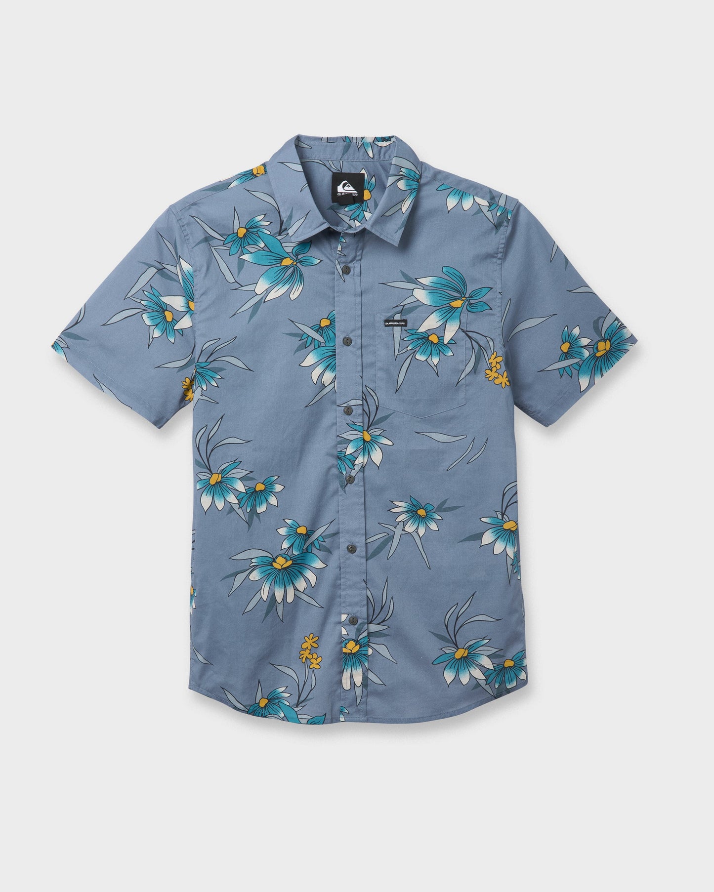 Costal Flora Classic Short Sleeve Shirt - Coronet Blue - Quick Silver