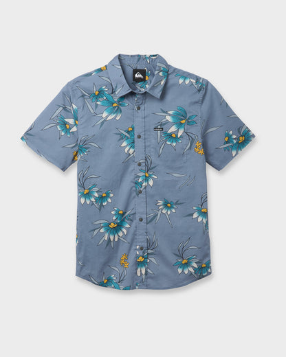 Costal Flora Classic Short Sleeve Shirt - Coronet Blue - Quick Silver