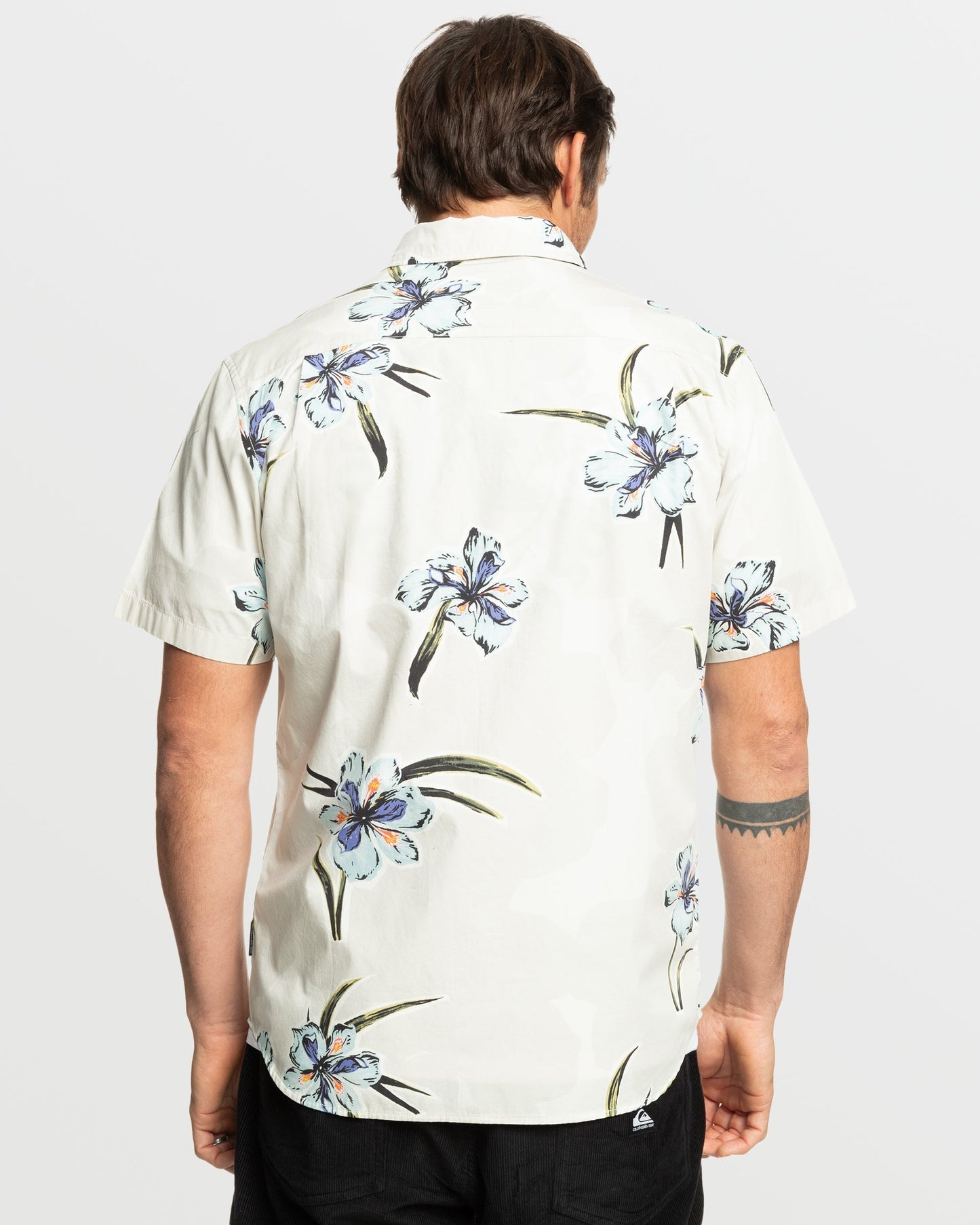Apero Organic Classics Short Sleeve Shirt - Silver Birch Print - Quick Silver