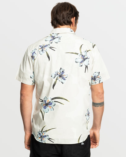 Apero Organic Classics Short Sleeve Shirt - Silver Birch Print - Quick Silver