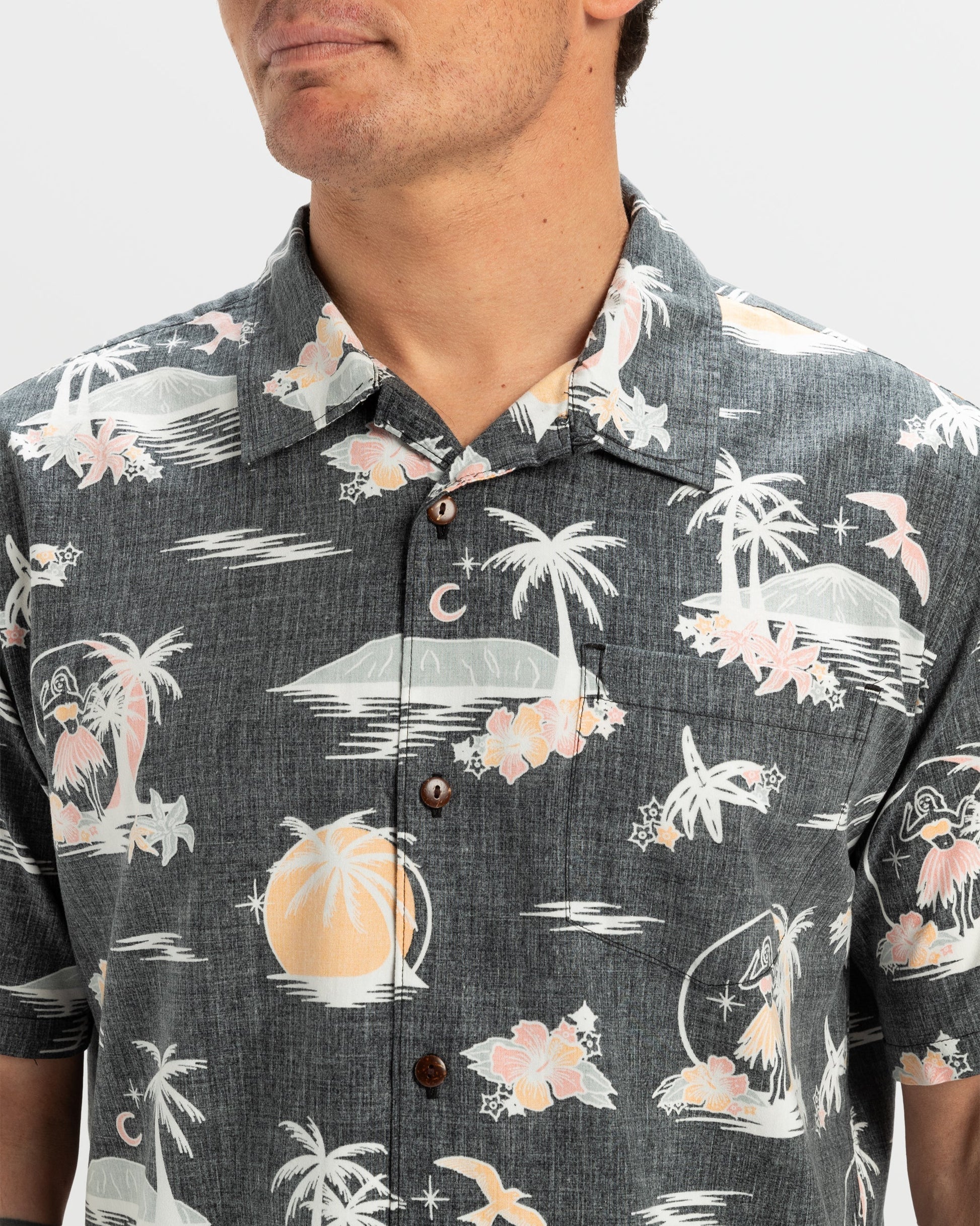 DNA Destination Island Short Sleeve Shirt - Black - Quick Silver
