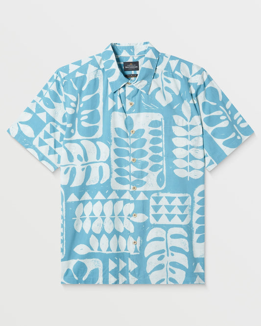 Waterman Turtle Island Shirt - Reef Waters Print - Quick Silver