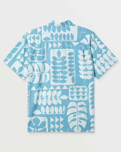 Waterman Turtle Island Shirt - Reef Waters Print - Quick Silver