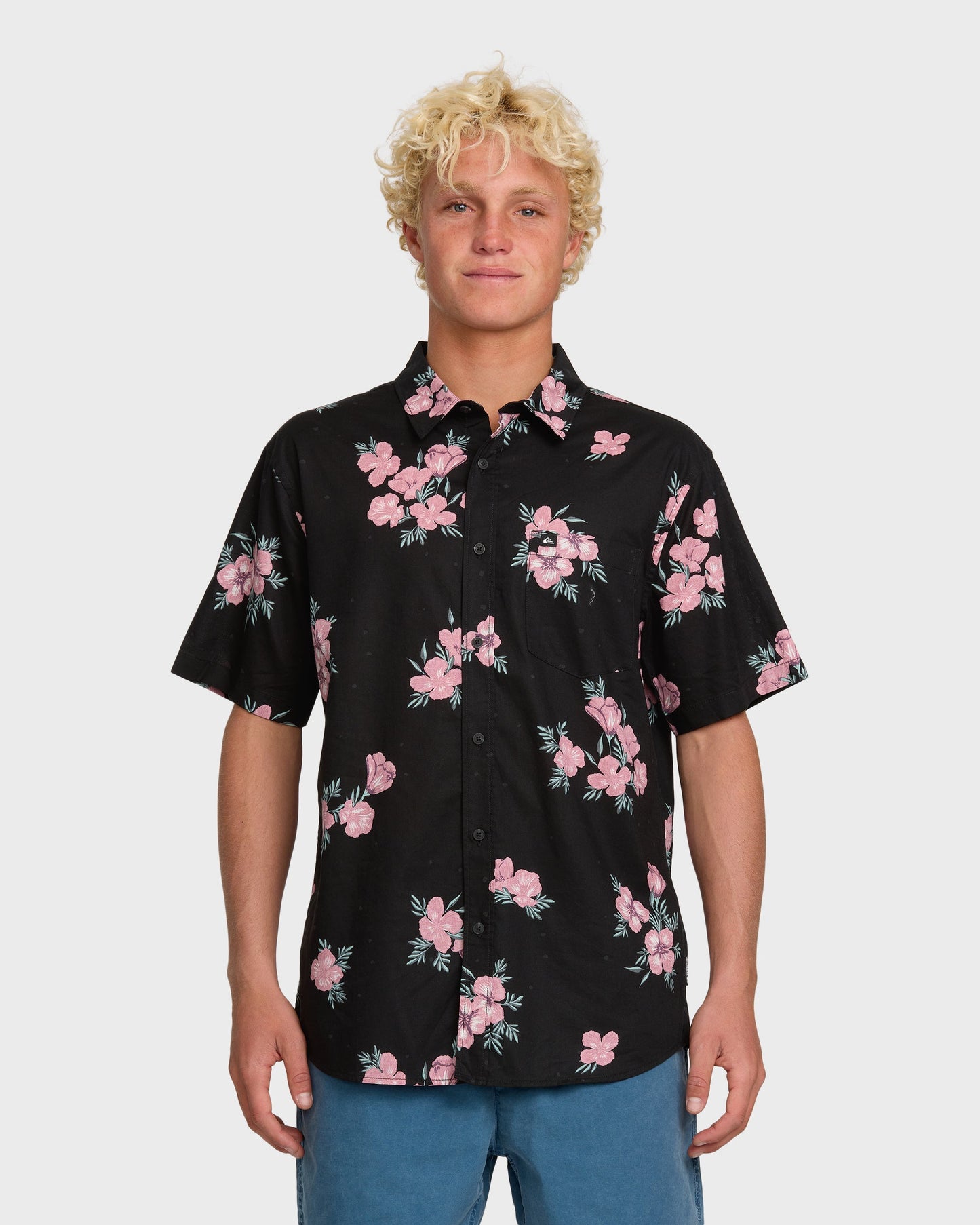 Habitats Classic Short Sleeve Shirt - Black - Quick Silver