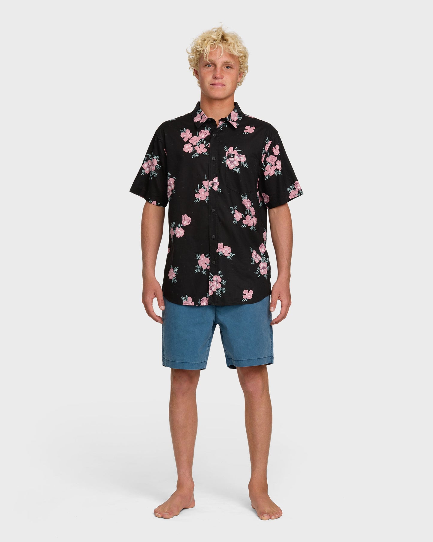 Habitats Classic Short Sleeve Shirt - Black - Quick Silver