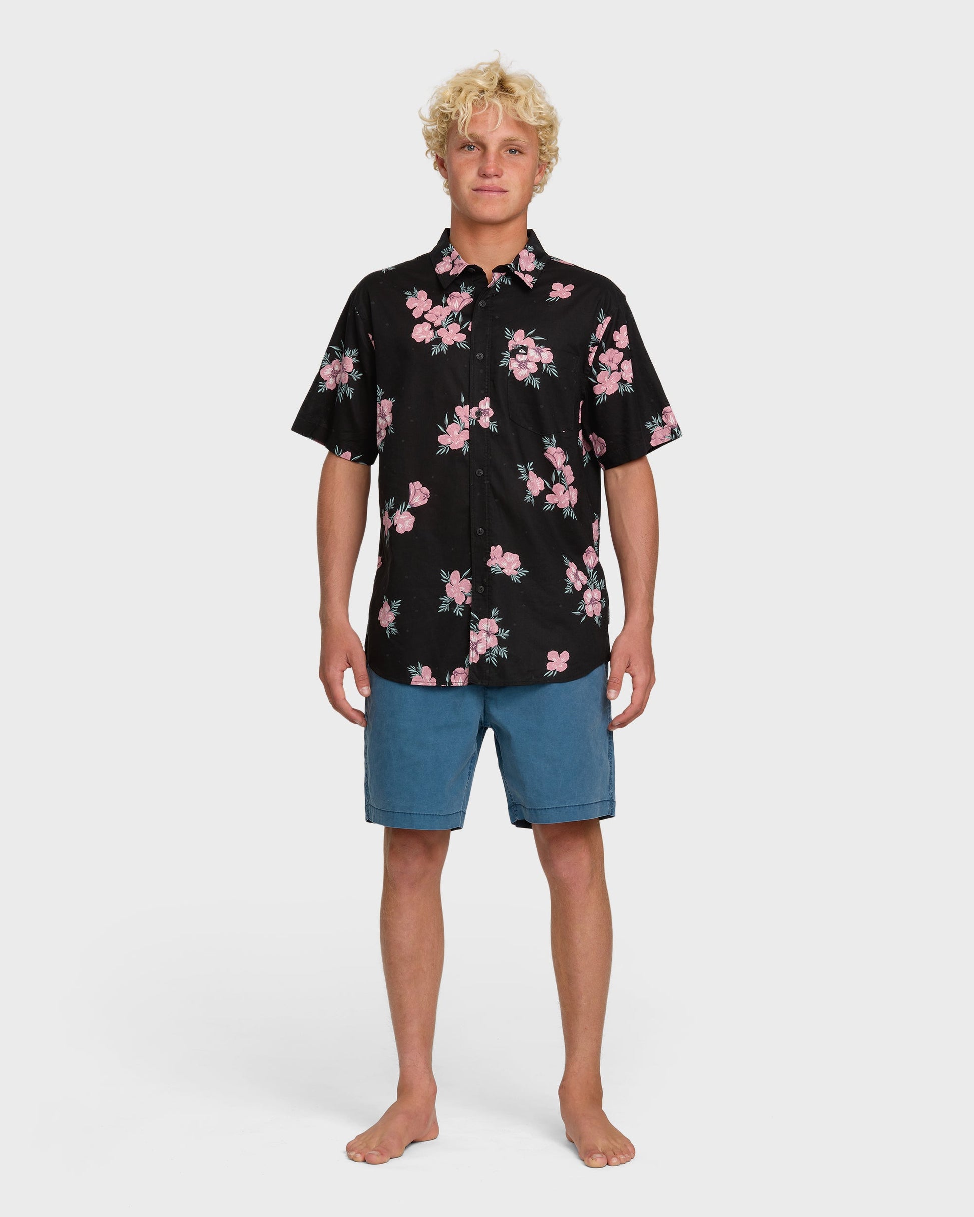 Habitats Classic Short Sleeve Shirt - Black - Quick Silver