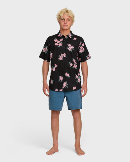 Habitats Classic Short Sleeve Shirt - Black - Quick Silver