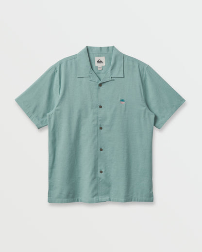 Flecky Island Short Sleeve Shirt - Jade Grey - Quick Silver