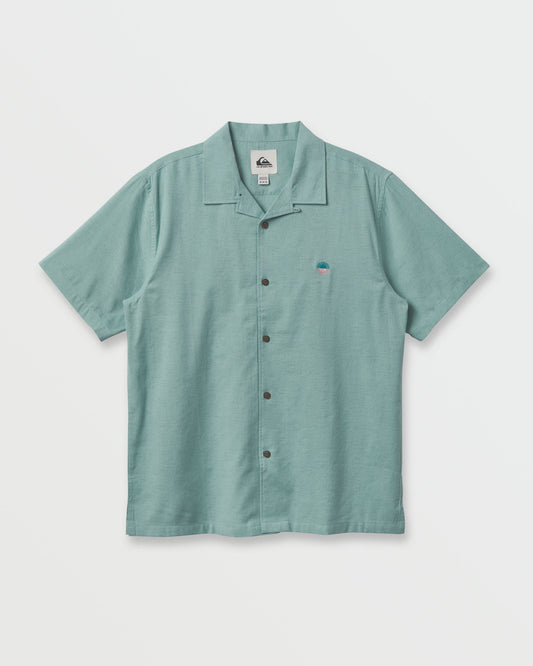 Flecky Island Short Sleeve Shirt - Jade Grey - Quick Silver