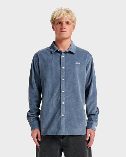 Cord Long Sleeve Shirt - China Blue - Quick Silver