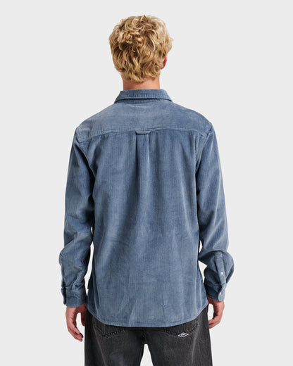 Cord Long Sleeve Shirt - China Blue - Quick Silver
