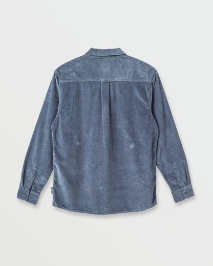 Cord Long Sleeve Shirt - China Blue - Quick Silver