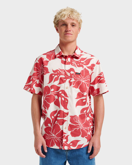 Oceanview Classic Short Sleeve Shirt - Mineral Red - Quick Silver