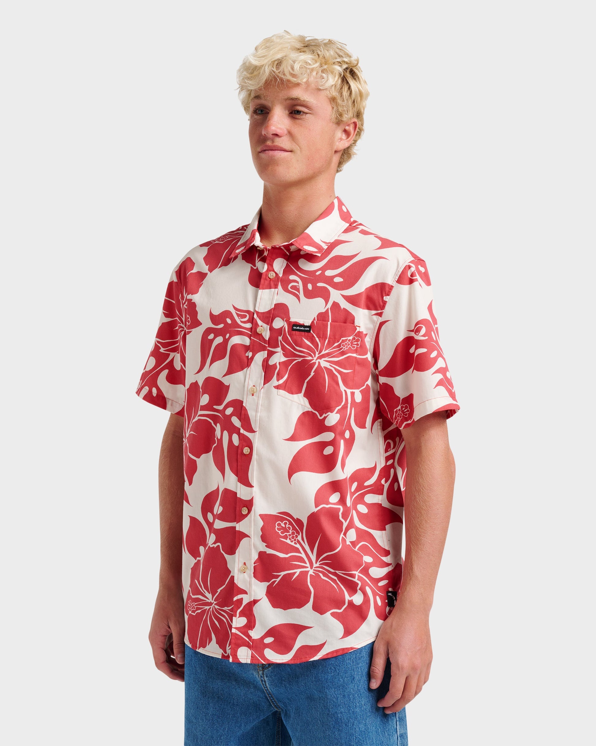 Oceanview Classic Short Sleeve Shirt - Mineral Red - Quick Silver