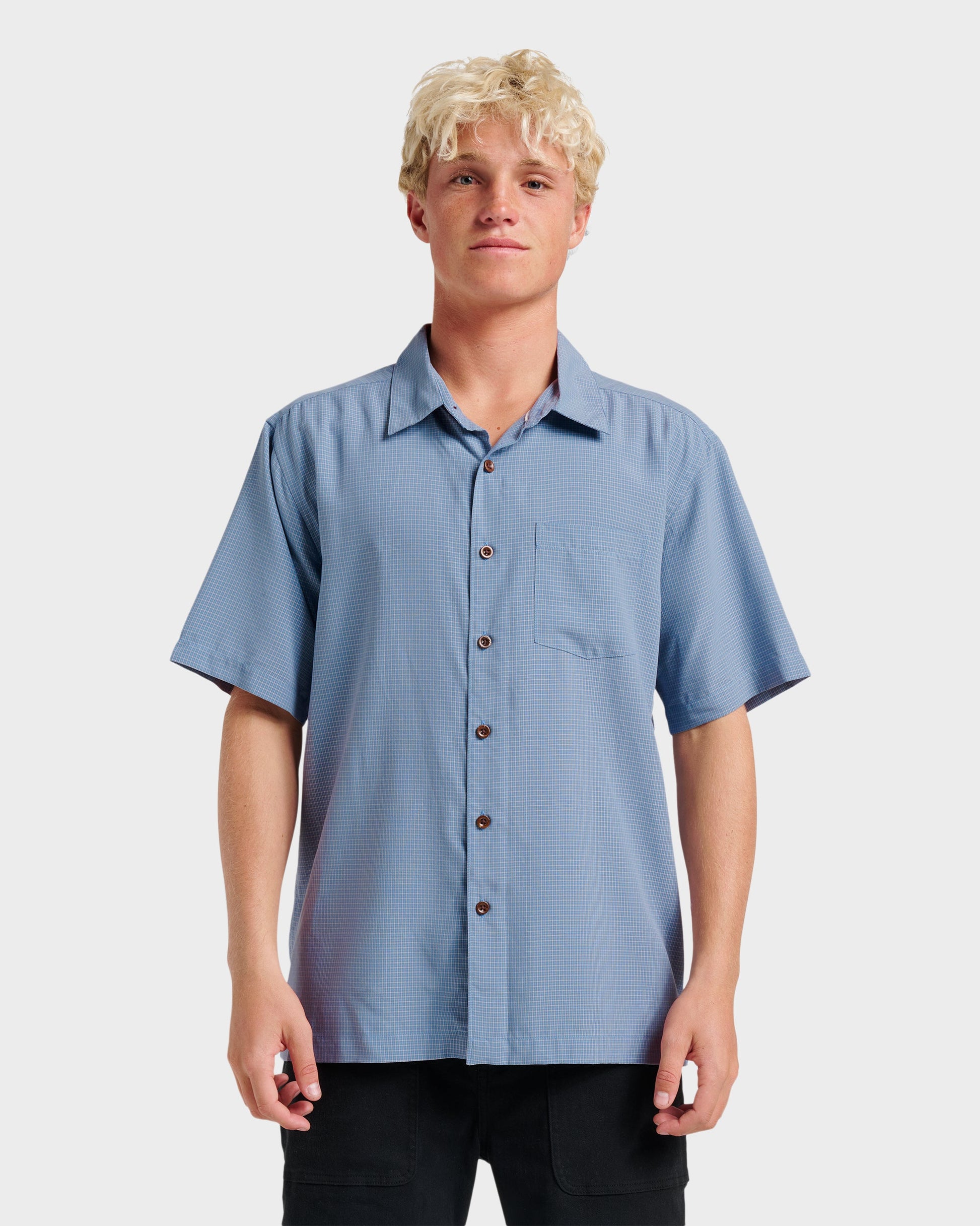 Waterman Check Out Shirt - Flint Stone - Quick Silver