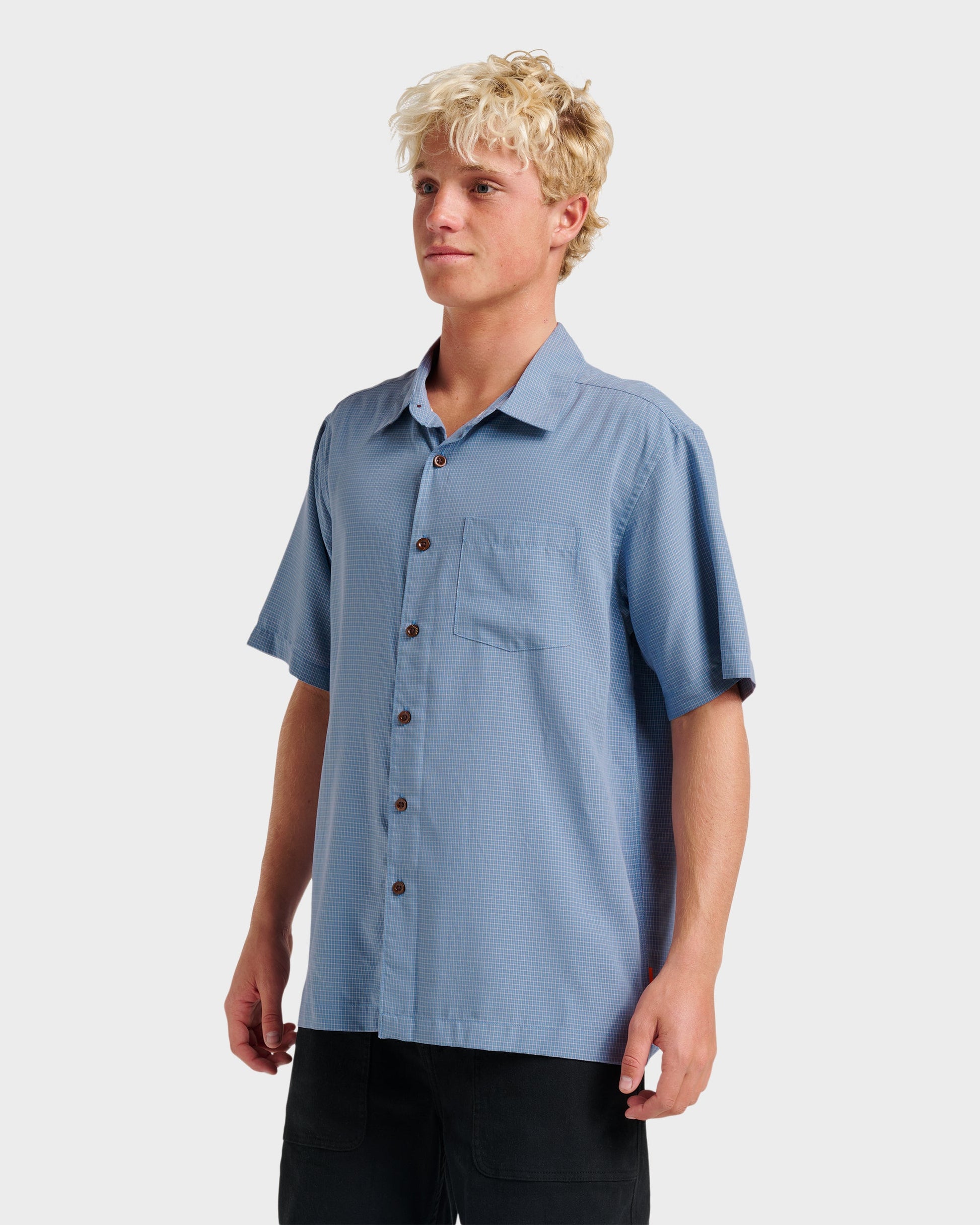 Waterman Check Out Shirt - Flint Stone - Quick Silver