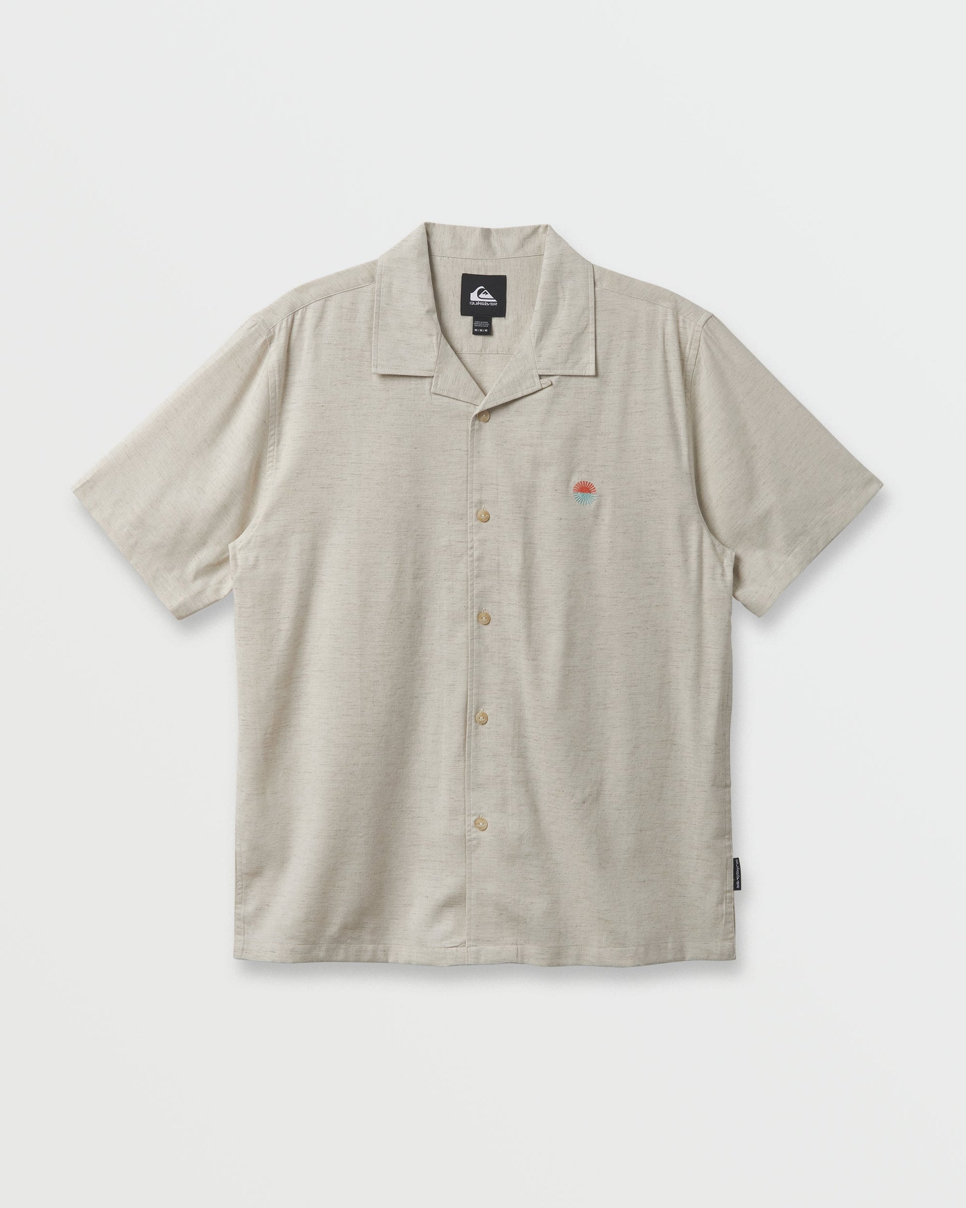 Flecky Island Short Sleeve Shirt - Silver Birch - Quick Silver