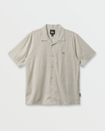 Flecky Island Short Sleeve Shirt - Silver Birch - Quick Silver