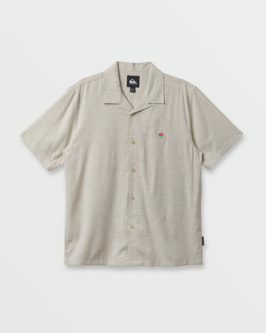 Flecky Island Short Sleeve Shirt - Silver Birch - Quick Silver