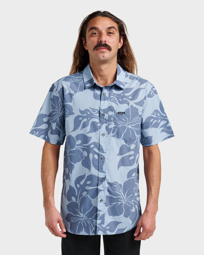 Oceanview Classic Short Sleeve Shirt - Ashley Blue - Quick Silver