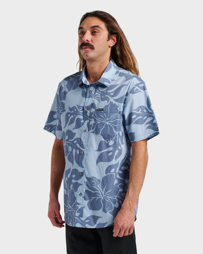 Oceanview Classic Short Sleeve Shirt - Ashley Blue - Quick Silver