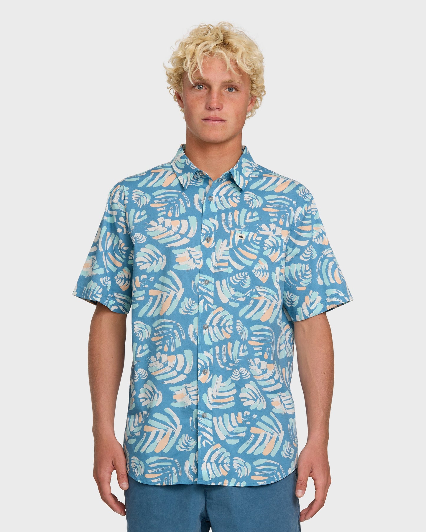 Shades Classic Stretch Short Sleeve Shirt - Niagara - Quick Silver