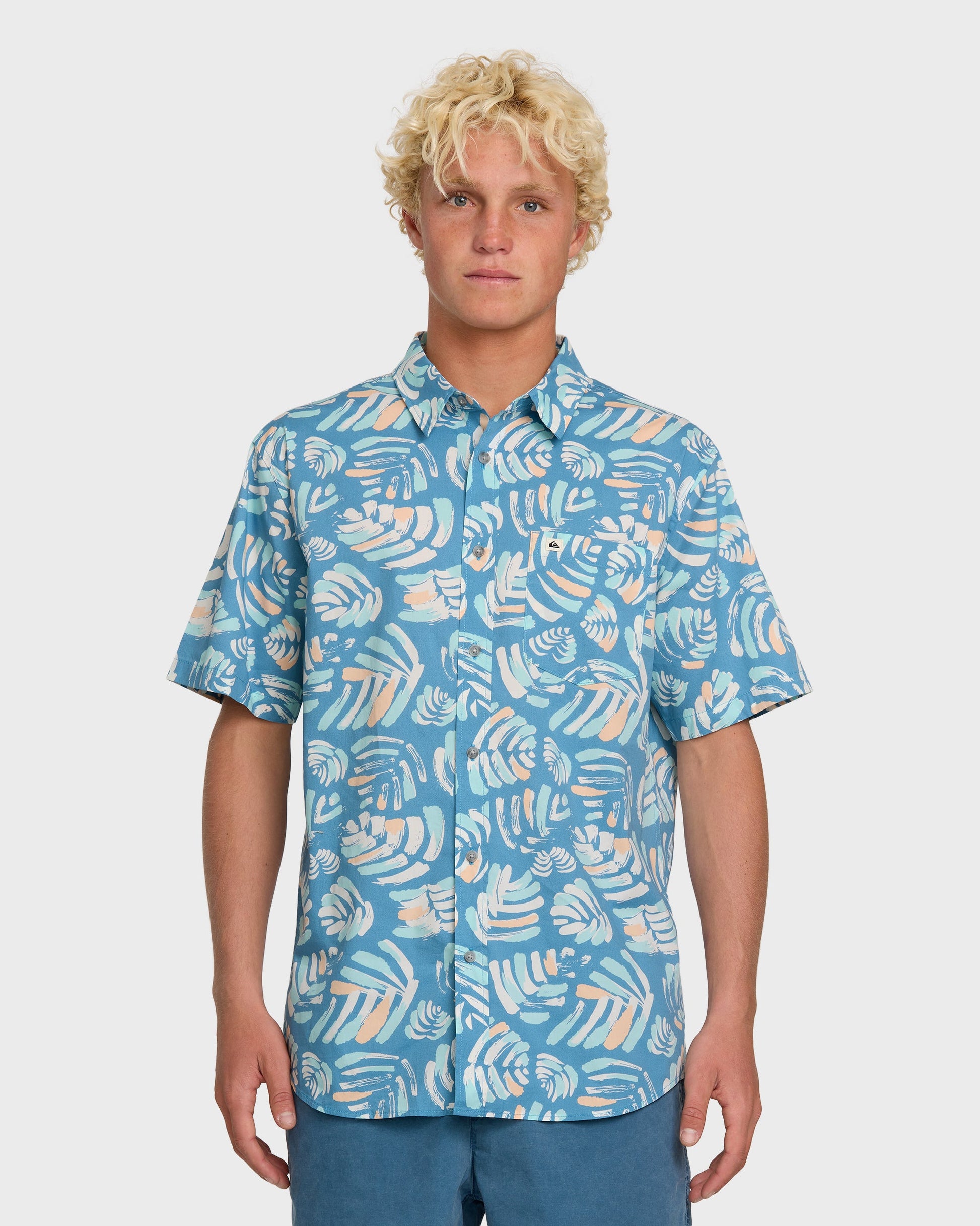 Shades Classic Stretch Short Sleeve Shirt - Niagara - Quick Silver
