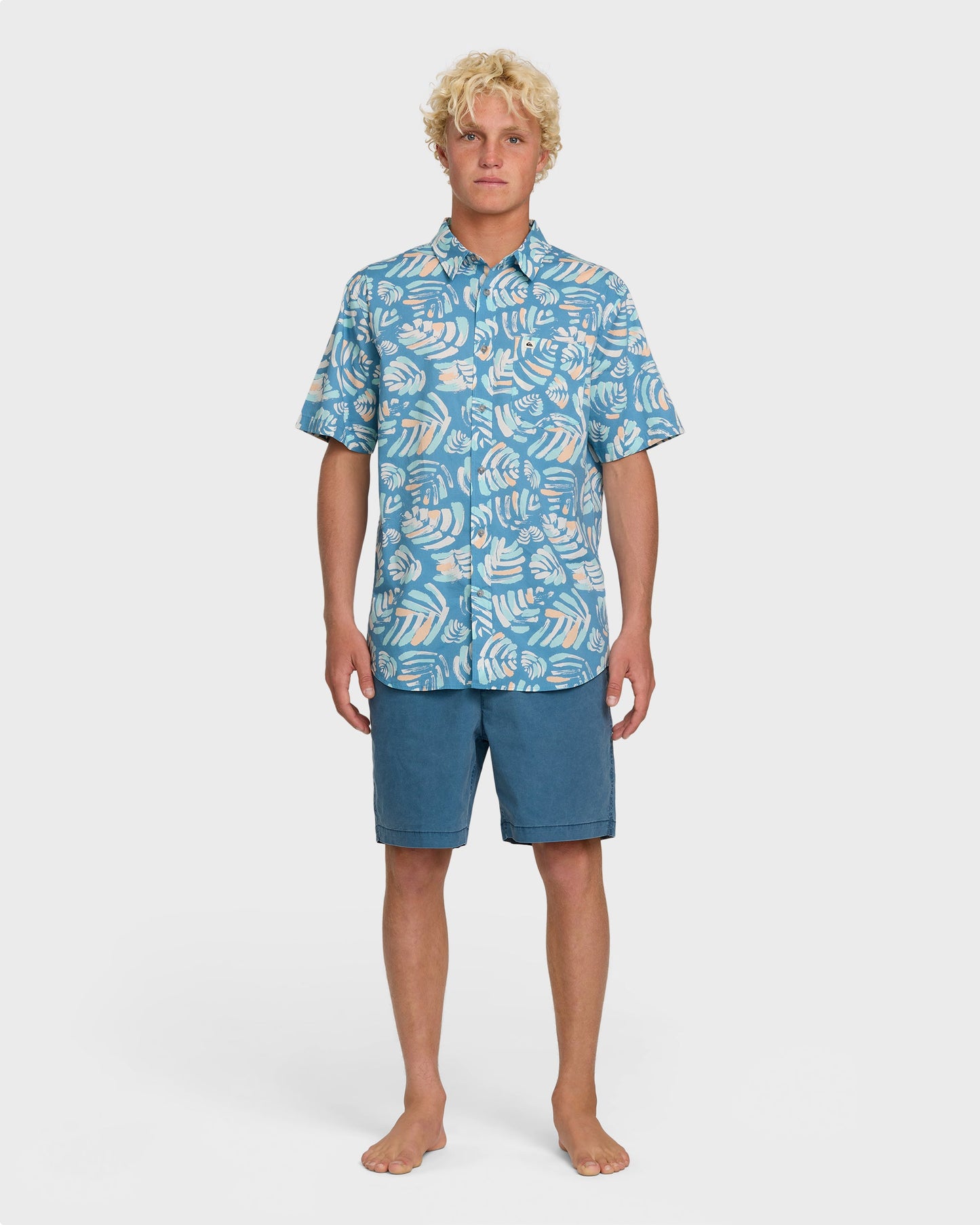 Shades Classic Stretch Short Sleeve Shirt - Niagara - Quick Silver