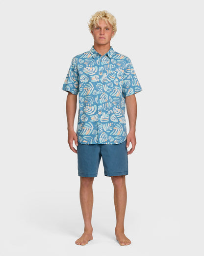 Shades Classic Stretch Short Sleeve Shirt - Niagara - Quick Silver