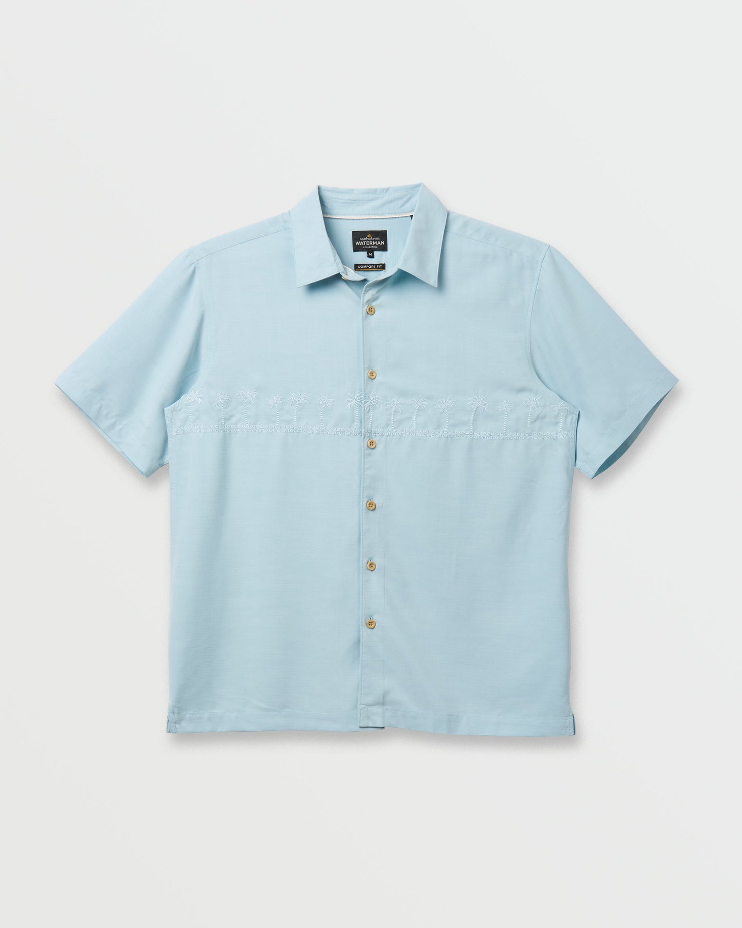 Waterman Tahiti Palms Premium Anti-Wrinkle Shirt - Sterling Blue - Quick Silver