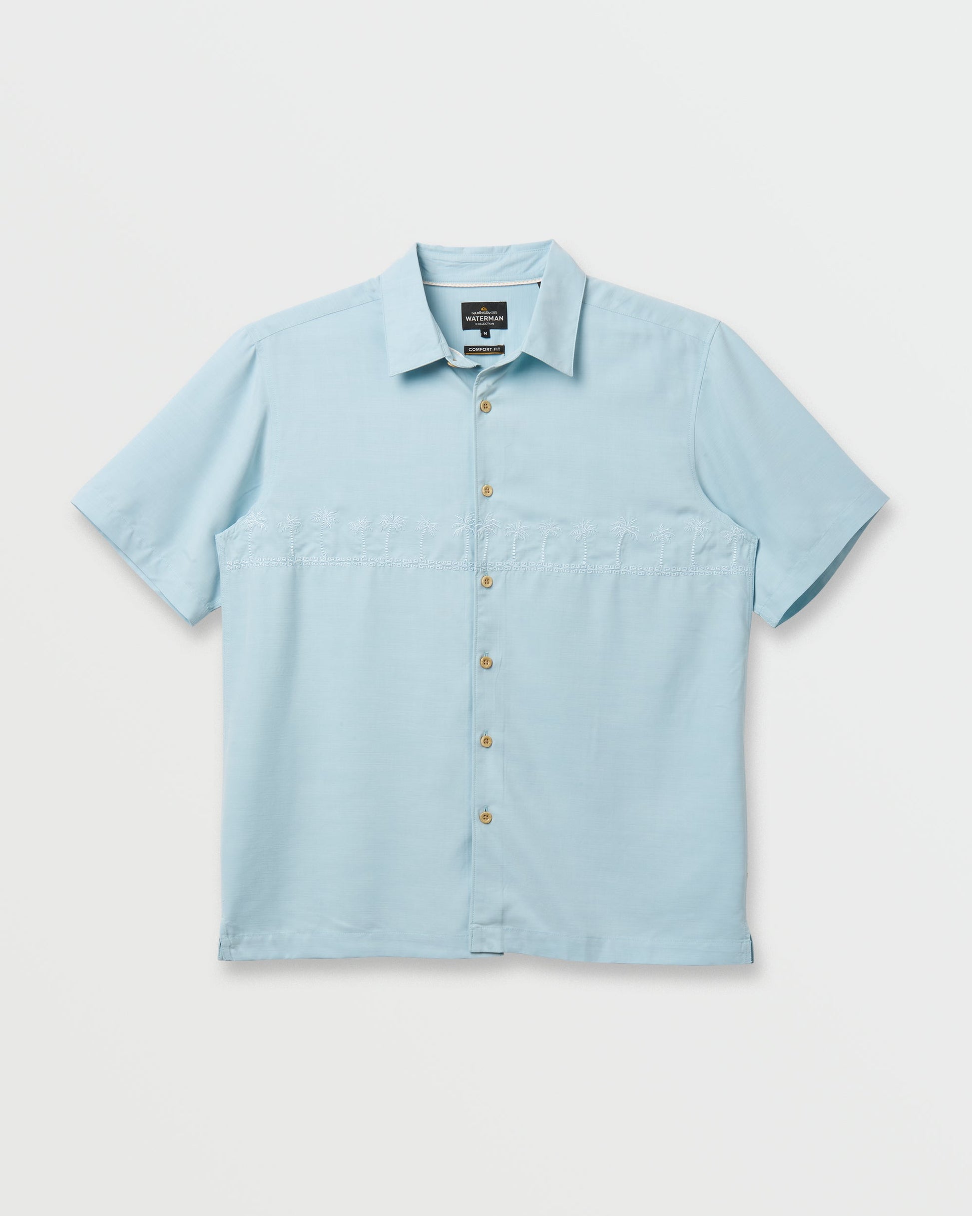Waterman Tahiti Palms Premium Anti-Wrinkle Shirt - Sterling Blue - Quick Silver