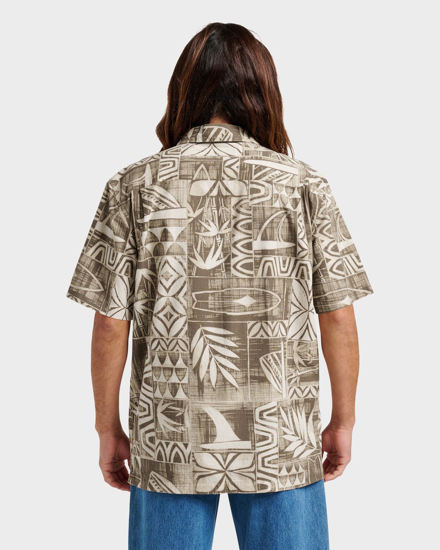 Waterman Talk Story Short Sleeve Shirt - Moonbeam - Quick Silver