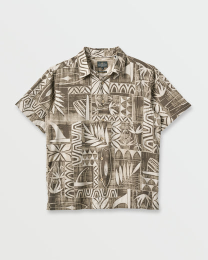 Waterman Talk Story Short Sleeve Shirt - Moonbeam - Quick Silver