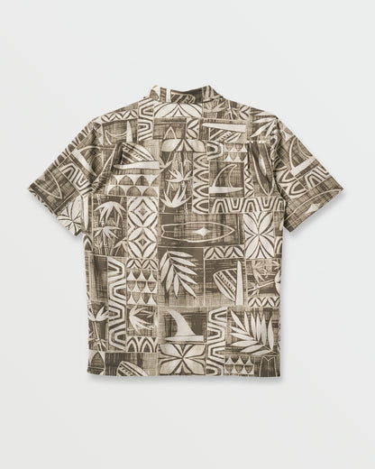 Waterman Talk Story Short Sleeve Shirt - Moonbeam - Quick Silver