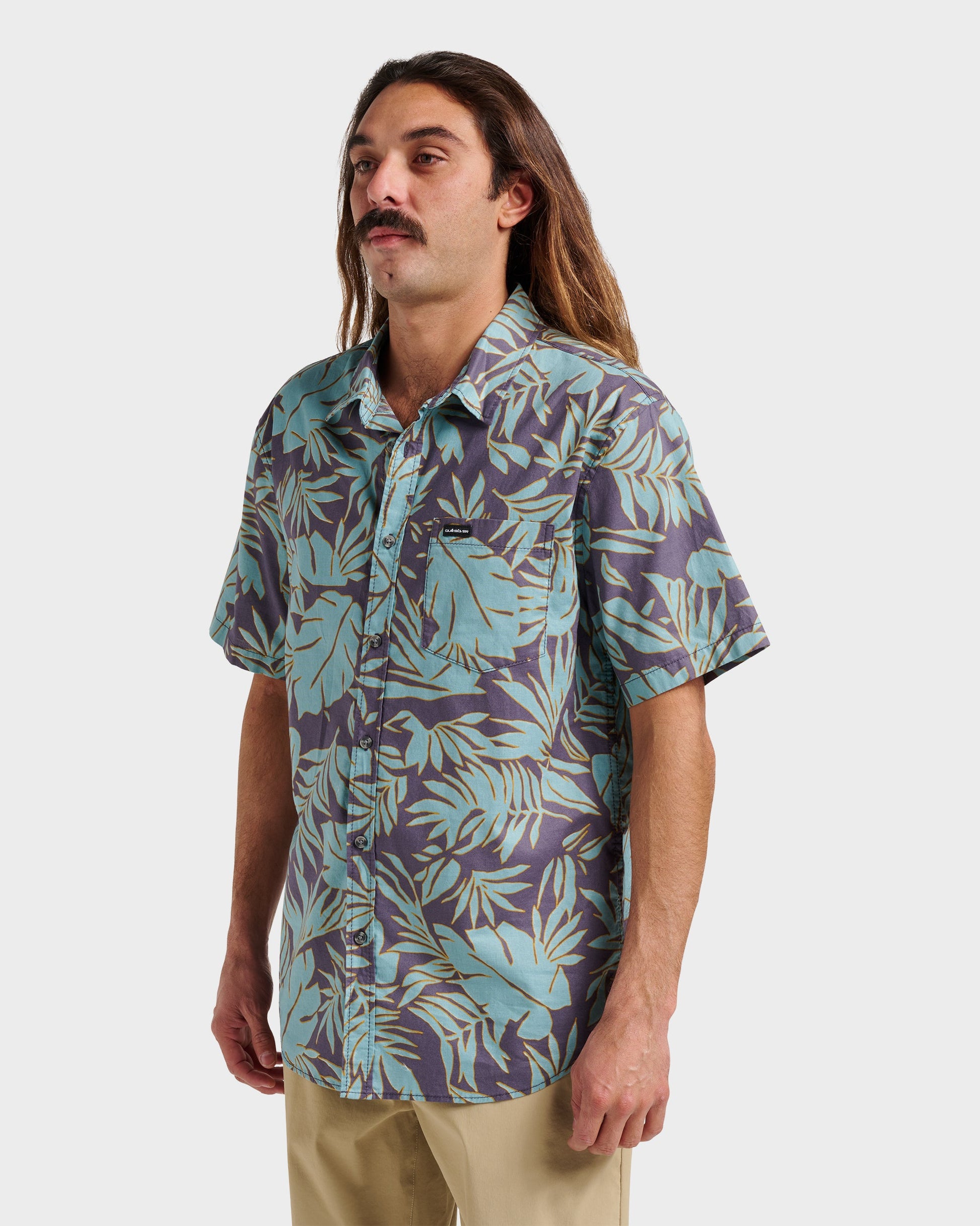 Palm Trip Classic Short Sleeve Shirt - Graystone - Quick Silver