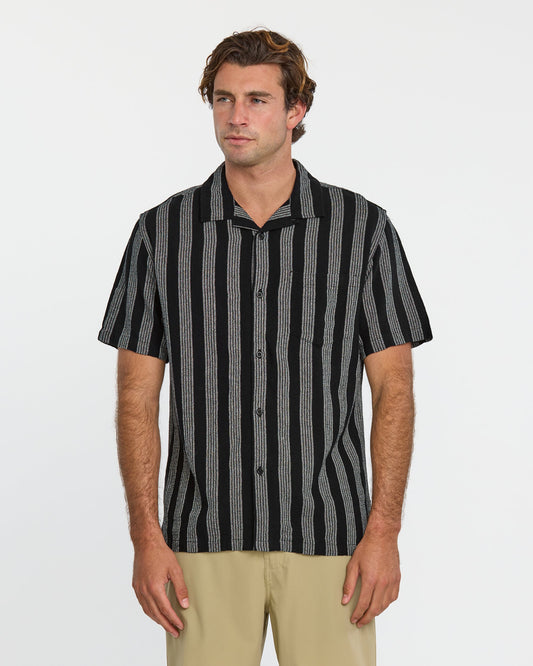 Nightfall Island Short Sleeve Shirt - Black - Quick Silver