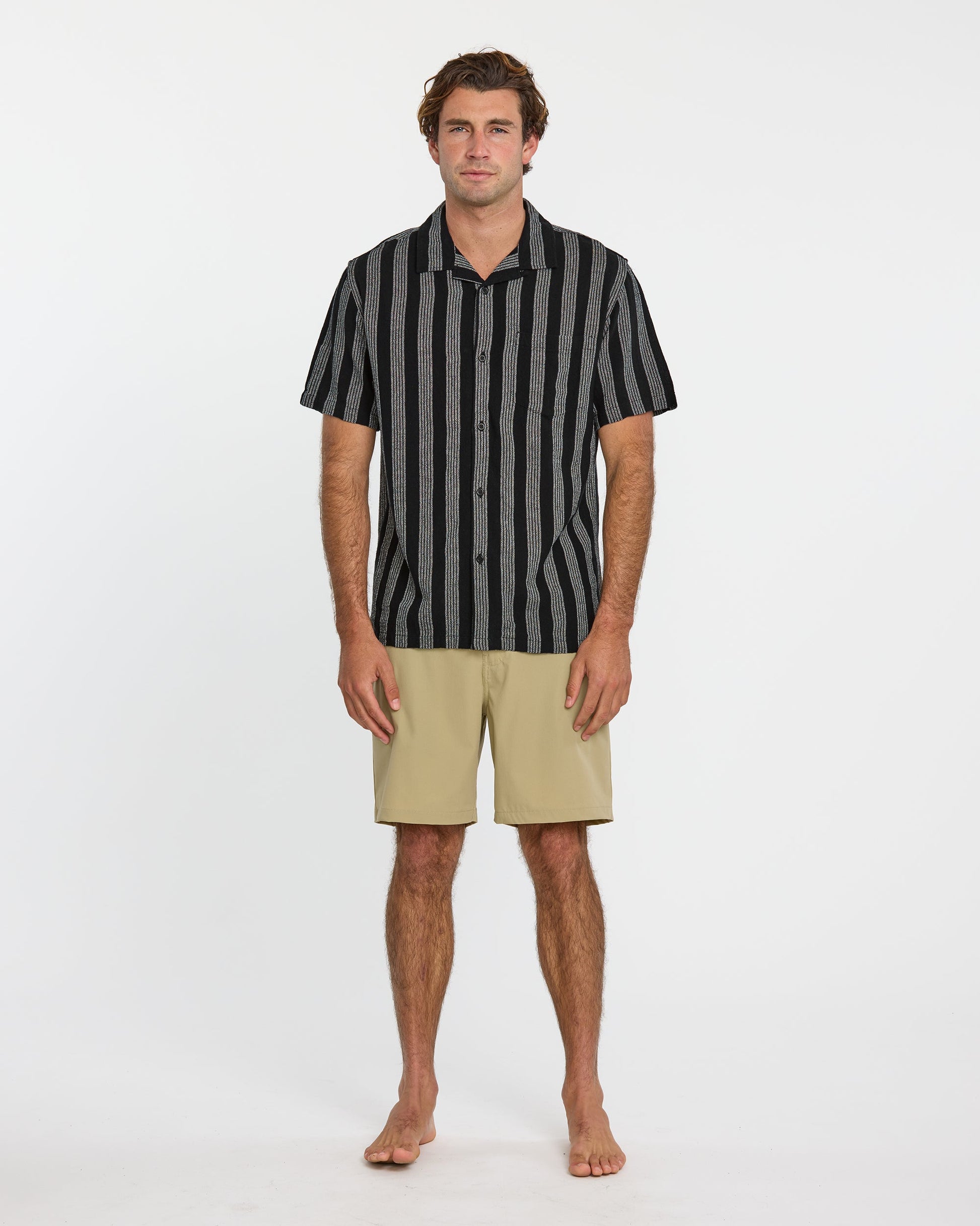 Nightfall Island Short Sleeve Shirt - Black - Quick Silver