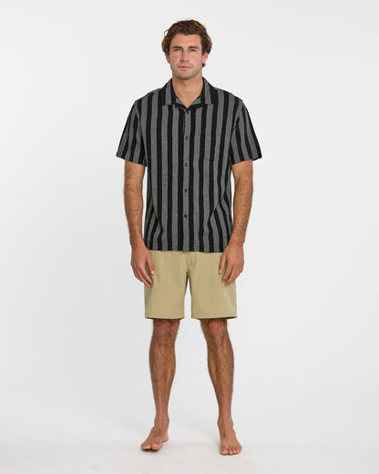 Nightfall Island Short Sleeve Shirt - Black - Quick Silver