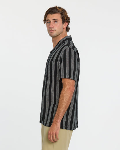 Nightfall Island Short Sleeve Shirt - Black - Quick Silver