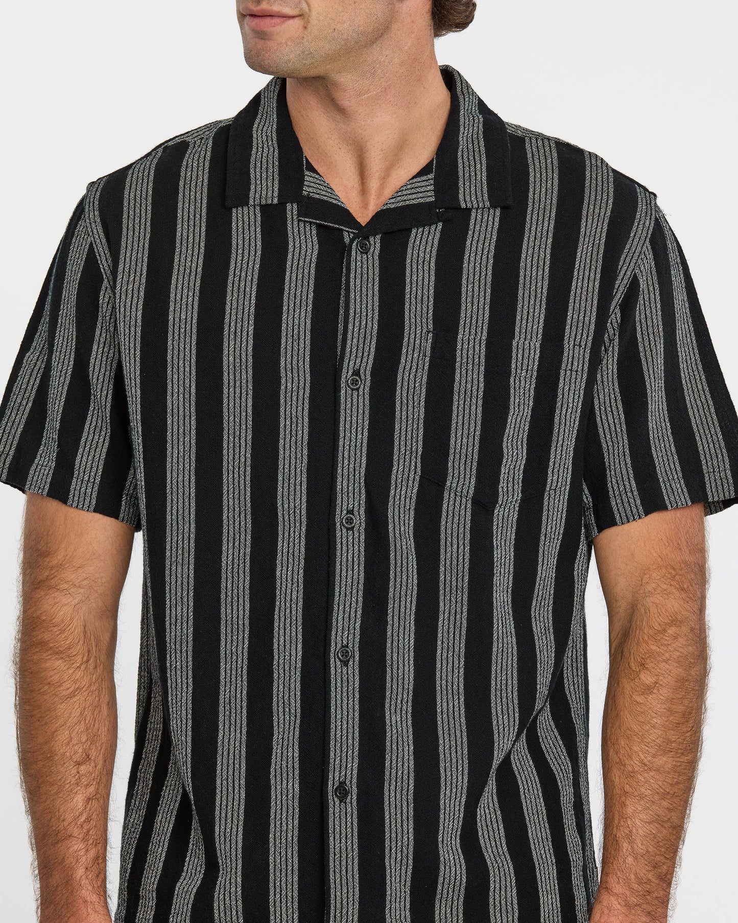 Nightfall Island Short Sleeve Shirt - Black - Quick Silver
