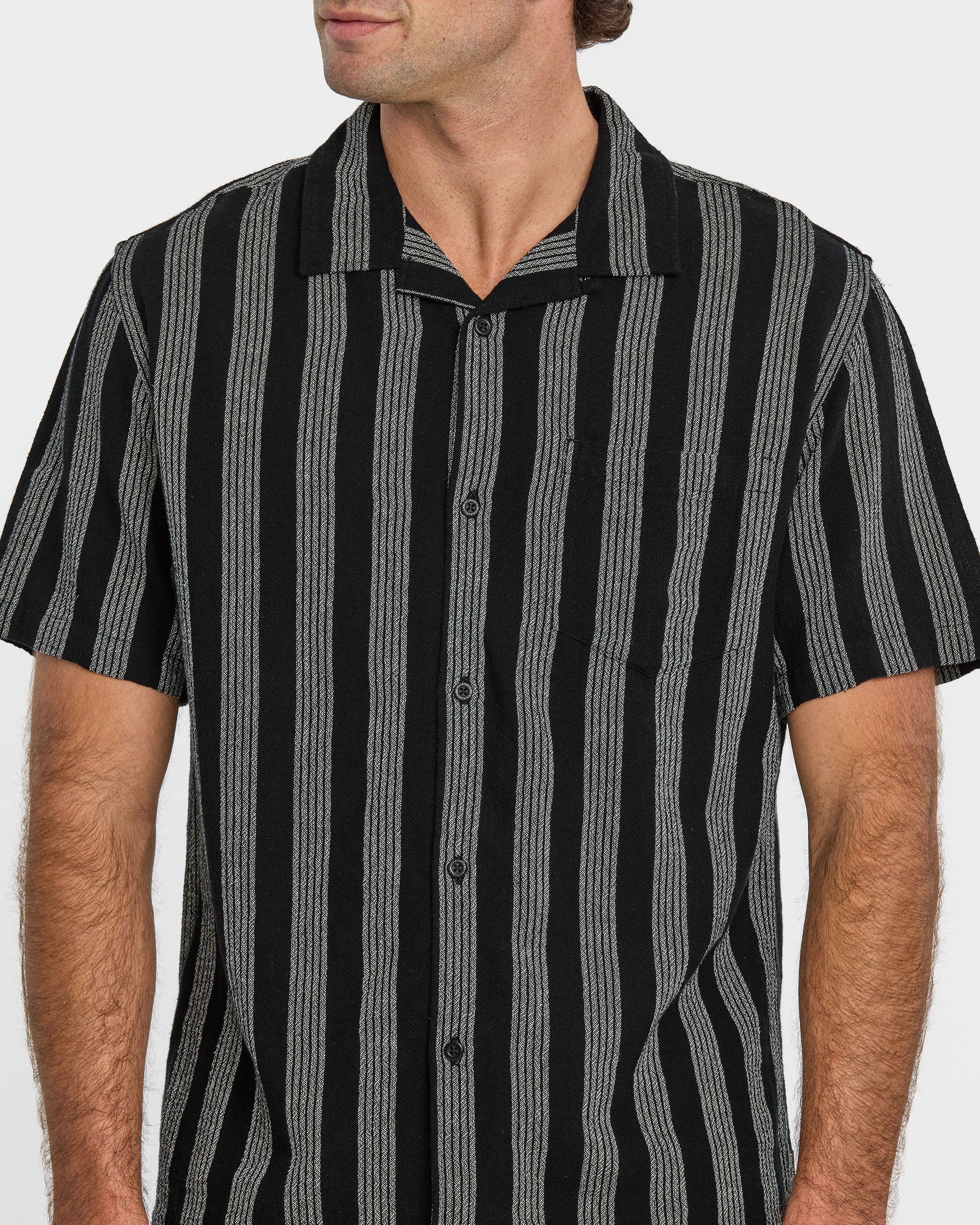 Nightfall Island Short Sleeve Shirt - Black - Quick Silver