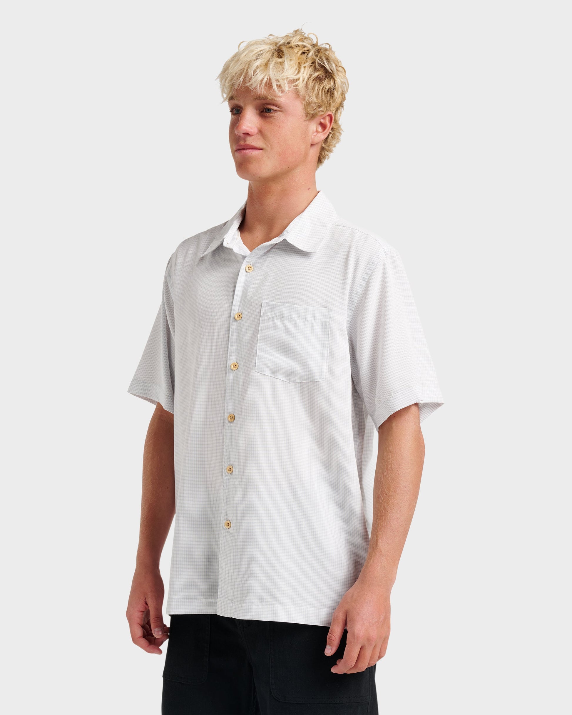 Waterman Check Out Shirt - White - Quick Silver